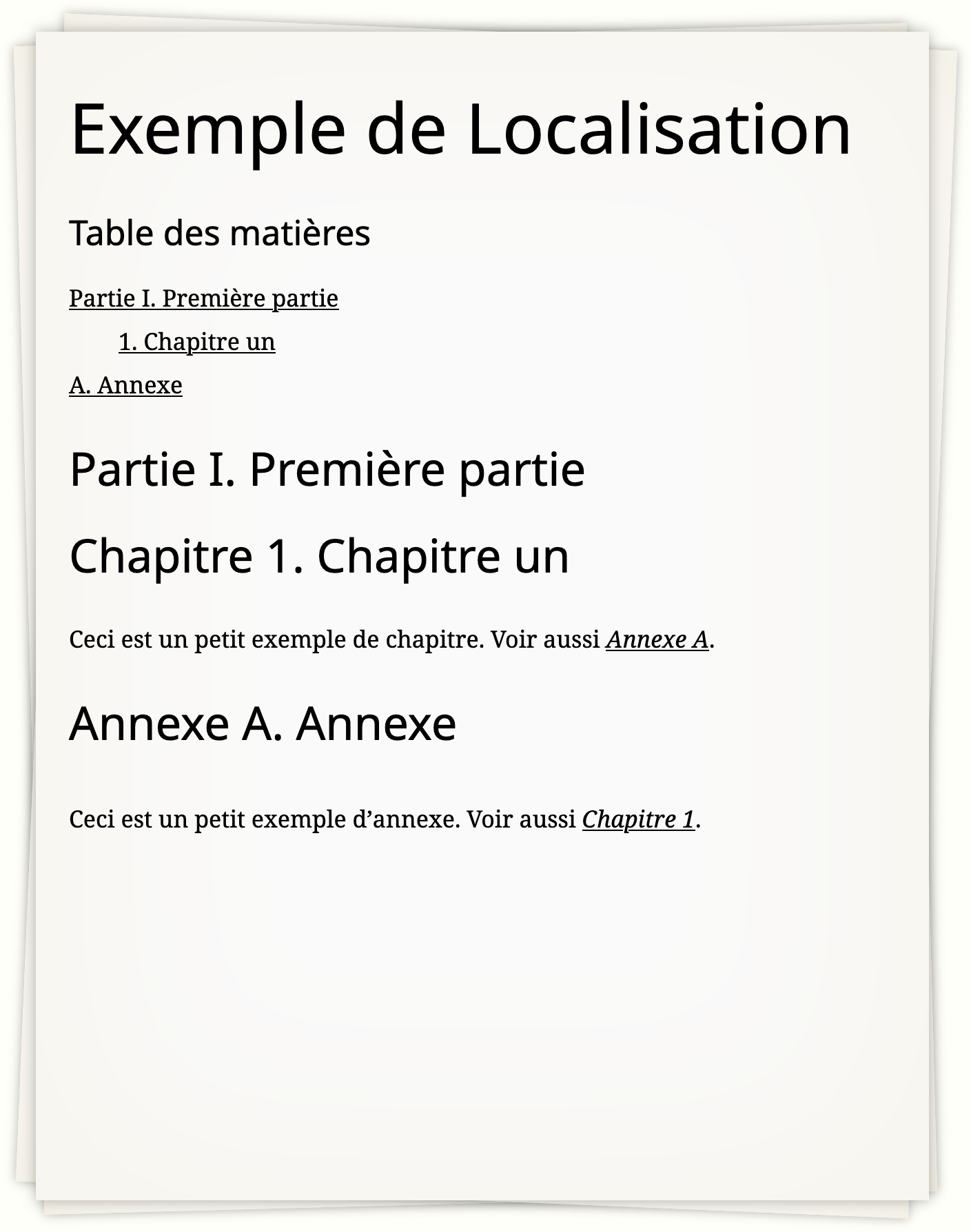 The published book again, this time with French generated text.