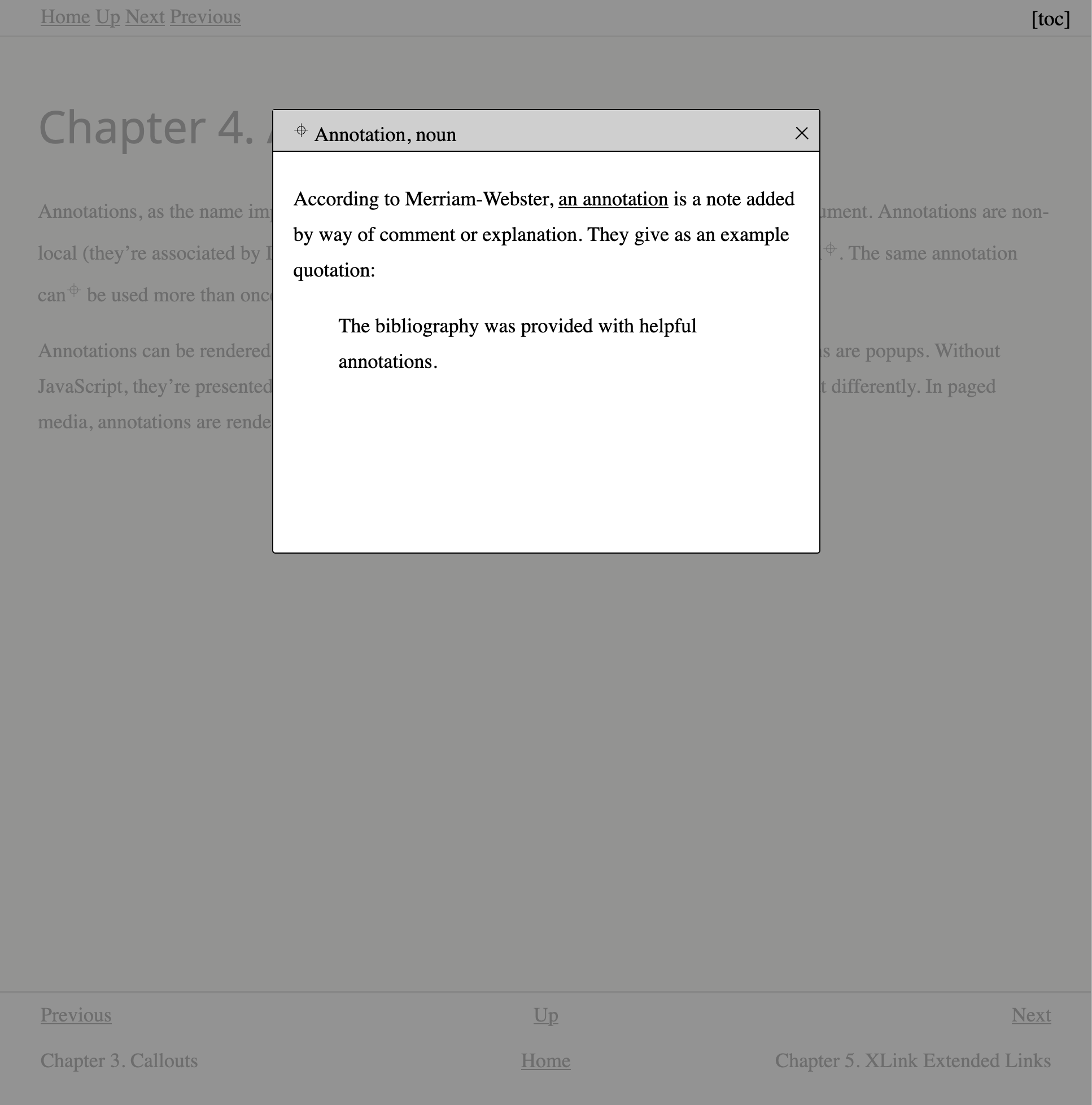 Screenshot of a rendered DocBook chapter.